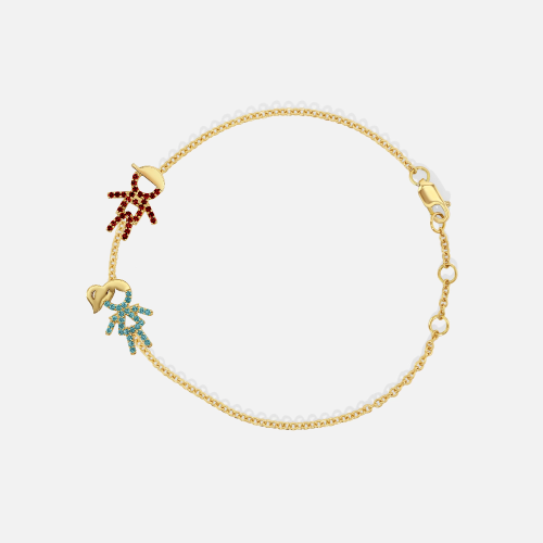 Two Kid Custom Birthstone Bracelet