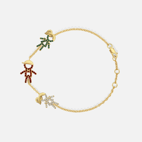 Three Kid Custom Birthstone Bracelet