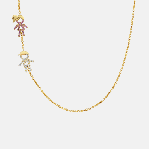 Two Kid Custom Birthstone Necklace