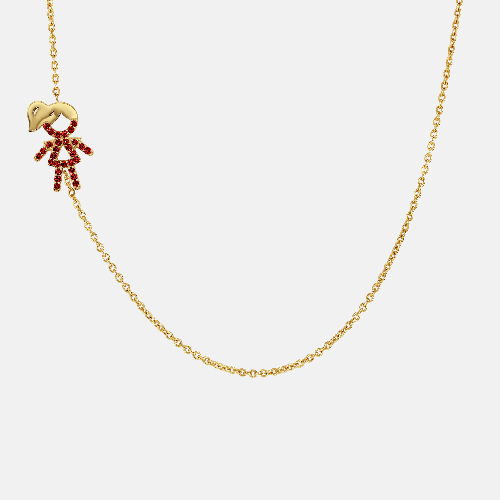 One Kid Girl Custom Birthstone Necklace