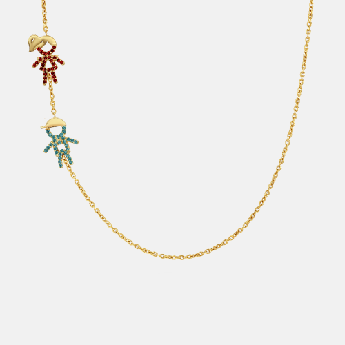 Two Kid Custom Birthstone Necklace