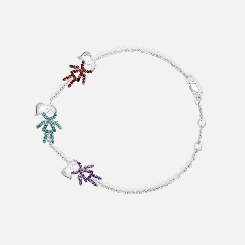 Three Kid Custom Birthstone Bracelet
