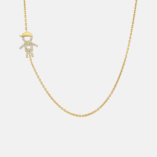 One Kid Boy Custom Birthstone Necklace