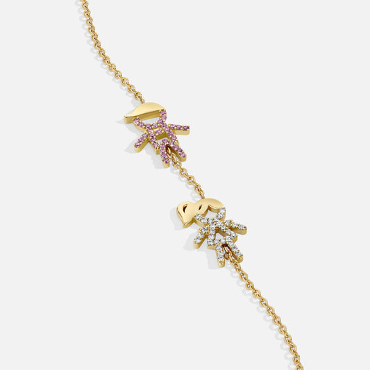 Two Kid Custom Birthstone Bracelet